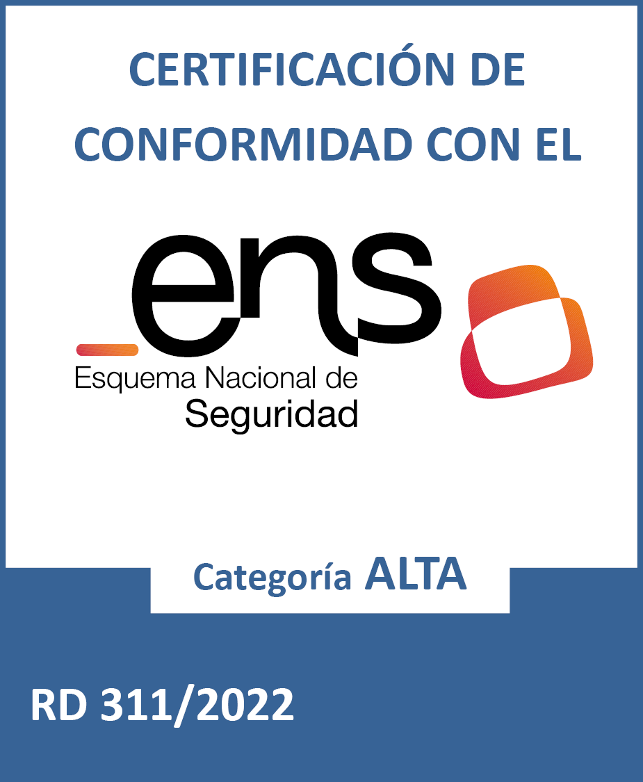 Distintivo de Certificación de Conformidad con el Esquema Nacional de Seguridad, categoría ALTA, RD 311/2022